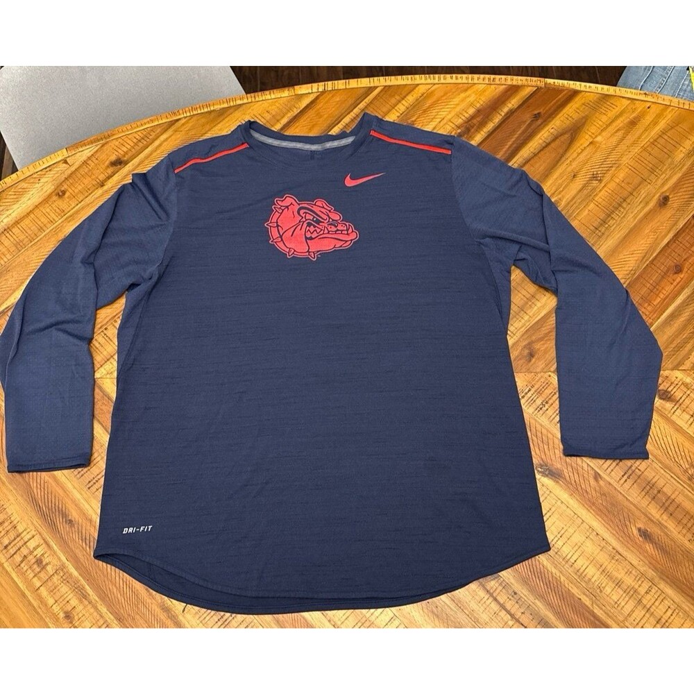 Nike Gonzaga Bulldogs Dri-FIT Long Sleeve Shirt Men’s XL Blue NCAA Athletic - Picture 4 of 8